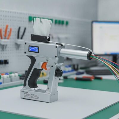 Ferramenta de amarração com zíper automática modelo swt25100h com aperto ajustável de 20n a 80n, ideal para montagem de chicote de fios
